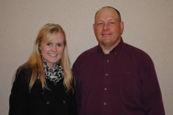 Dean McClenathan with Tanya Meyer, 2013 recipient of the Phyllis A. McClenathan Nursing Scholarship.