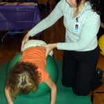 Trying out the balance ball
