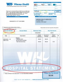 Finding your account number on your hospital bill Finding your account number on your hospital bill