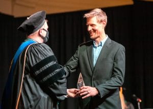 Denver Brown, PA-C, received the University of Iowa Carver College of Medicine Physician Assistant Program and Services 2021 Preceptor of the Year award.