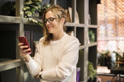 Woman Checking Cellphone